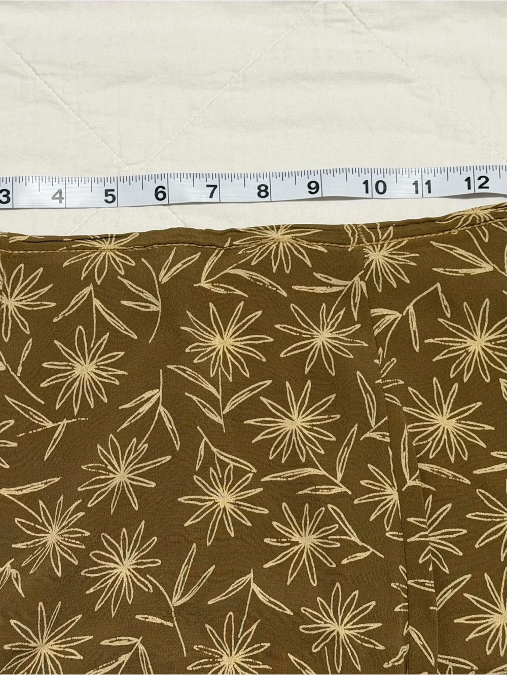 Max Studio Olive Green Floral A-Line Mini Skirt